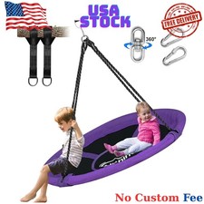 43" Saucer Tree Swing for Kids, 360  Rotate Waterproof Flying Saucer with Swivel
