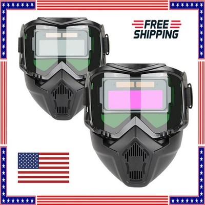 Auto Darkening Welding Glasses Adjustable Band Detachable Welder Mask Impact USA