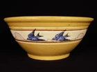 EXTREMELY RARE EARLY McCOY DANDY LINE BLUEBIRD BOWL YELLOW WARE MINT