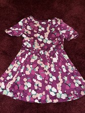 tea collection girls Dress Size 6 Purple floral lined zip up