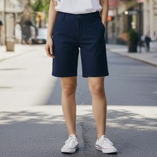 Carhartt Women's Rugged Flex Blue Canvas Work Shorts Sz 4 Reg Fit 10" Inseam NWT