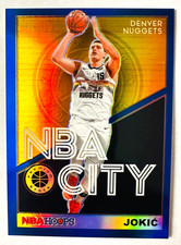 2019-20 NBA Hoops Premium Nikola Jokic BLUE Prizm Card #18 NBA City Nuggets!