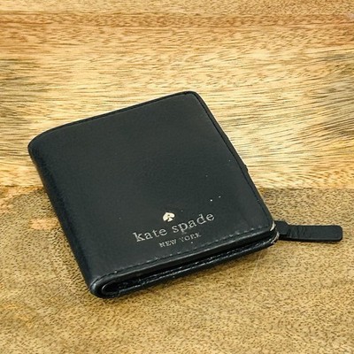 Kate Spade New York Black Leather Mini Wallet Women s Bifold