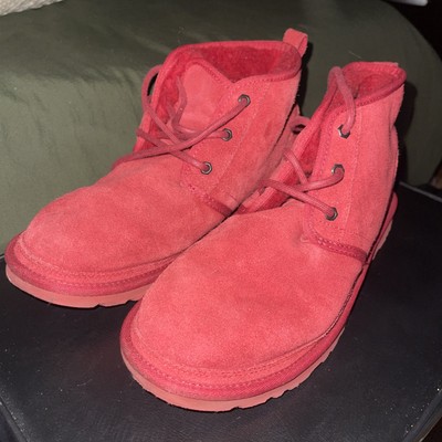 UGG Neumel Men s Red Suede Shearling Low Chukka Ankle Boots Style 3236 Size 11