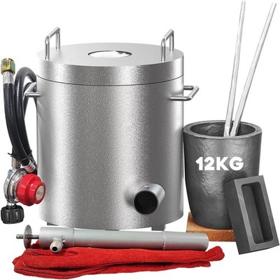 12KG Propane Melting Furnace Kit Foundry 2700°F Smelting for Metal Scrap Recycle