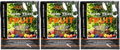 3x ALCOTEC TURBO FRUIT Fruchthefe 60g für 25L bis 18%