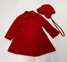VTG Rothschild Of Philadelphia Girl’s Red Coat & Hat Size 4? 5? 6? USA No Size