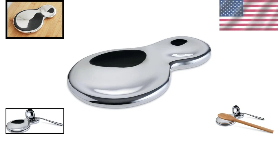 Reposacuchara de acero inoxidable - espejo pulido Foto 2 de 4