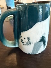 Vintage Matthew Adams Alaska Pottery Polar Bear Mug Signed #112A Blue MCM