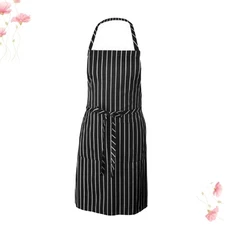 Bistro Apron with Pockets Server Men Kitchen Working Hanging Neck