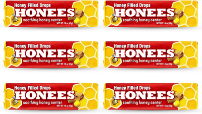 Honees Honey Filled Drops, Honey Cough Drops with Real Honey-Natural Sore Throat