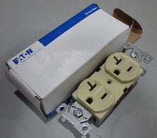 LOT of 3 Eaton Ivory Duplex Receptacle 5-20R 20A 125V