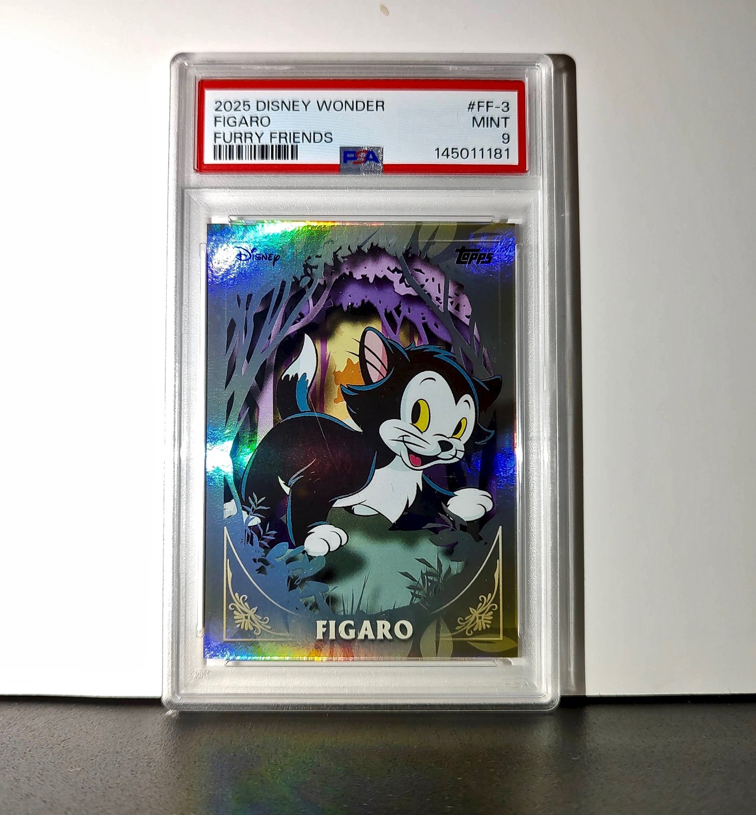 Figaro 2025 Topps Disney #FF-3 Furry Friends Card Pinocchio PSA 9