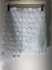 Womens Topshop Uk 8 White Short Length Lined Casual Summer Mini Skirt