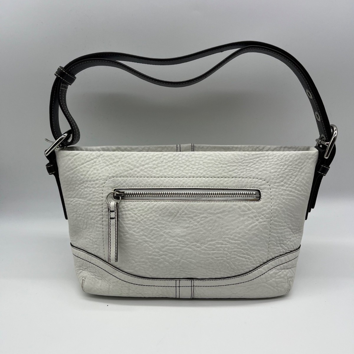 Coach White Vintage Leather Soho Pebbled Hobo Shoulder Bag | eBay
