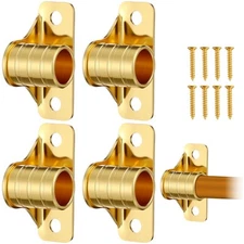 4 Pcs Outside Mount Curtain Rod Bracket 3/8" Brass Bracket Set for 3/8" Rodding