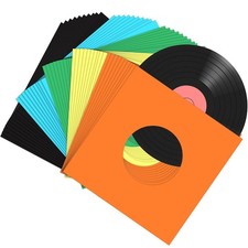 50 Pcs 7 Inch Vinyl Record Sleeves 45 RPM Paper Covers, Colorful