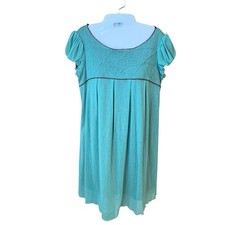 CHELSEA and VIOLET Knit Turquoise Empire Waist Boho Dress Women's Sz 2