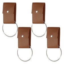 4Pcs Kitchen Towel Holder with Loop Leather Dish Towel Holder Brown