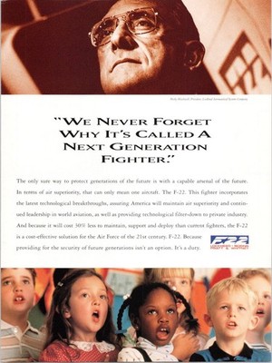 Lockheed Martin Boeing F-22 Raptor Fighter Jet Vintage Magazine Print Ad 1990s