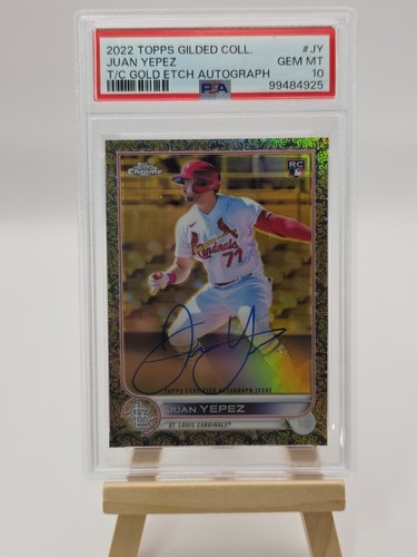 Juan Yepez PSA 10 Gem MT Auto 2022 Topps Gilded Collection Chrome Gold Etch #JY