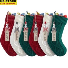 Personalized Christmas Stockings Set W/ DIY Snowman Name Tags Holidays New