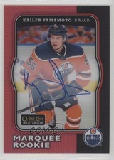 2017-18 O-Pee-Chee Platinum Retro Rainbow Red Kailer Yamamoto #R-76 Auto 7fp