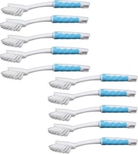 Basic Tile and Grout Brush Set of 10 Medium-Lite Bristles Lt. Blue