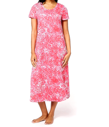 Carole Hochman Lounge Kleid aus 100 % Baumwolle - HIBISKUS, KLEIN