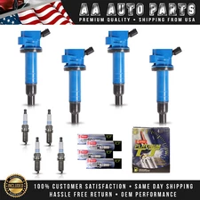 4 Blue Ignition Coil & 4 Denso Platinum Spark Plug for Toyota Corolla 1.8L UF247