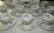 B&CO. BERNARDAUD LIMOGES FRANCE "NICOLE" DEMI CUPS & SAUCERS - SET OF 9