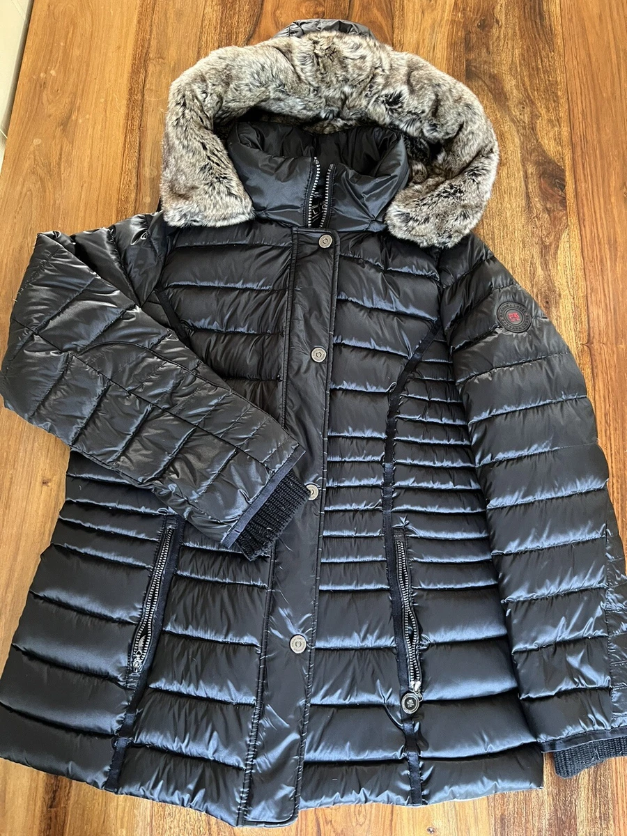 New Barbara Lebek Ultra Light Real Down Insulated Hooded Jkt Coat. Black. UK 14