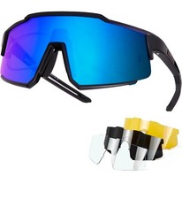 polarized sports sunglasses with 4 lenses,uv400 baseball running cycling
