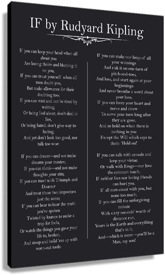 Stay Grounded with Rudyard Kipling's Motivational Poem Wall Art