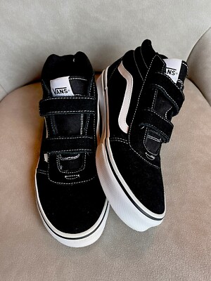 VANS Youth 7 Old Skool Skate Mid-top Sneakers Black White 