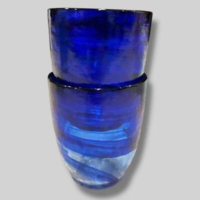 Bormioli Rocco | Handblown Blue Glass Tumblers, Set of 2 | Gently Used