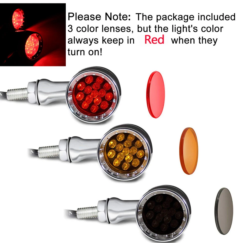 Chrome LED Turn Signal Lights For Suzuki Intruder Volusia Marauder 1500 800 750 - Image 4 of 4