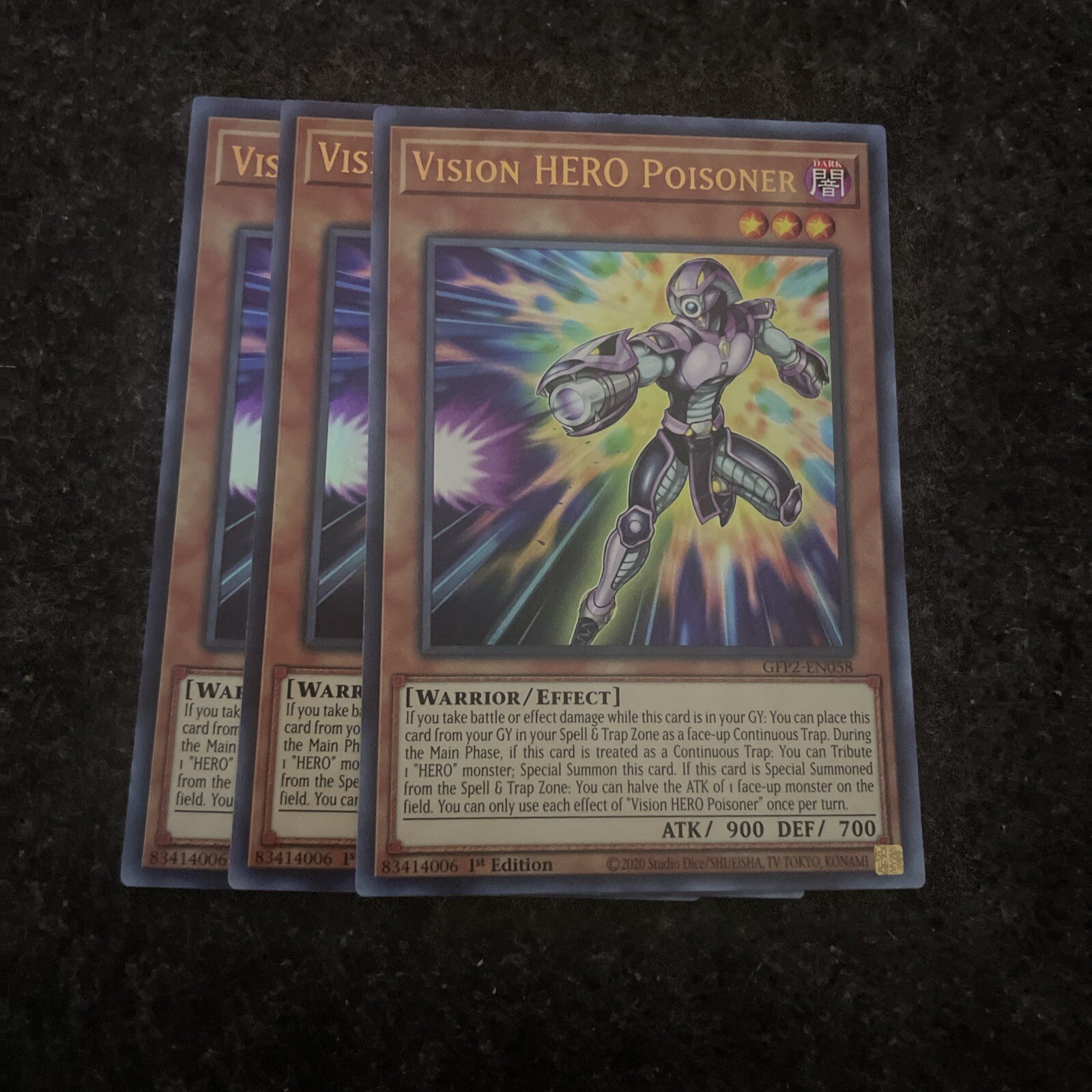 Yugioh! 3x VISION HERO POISONER GFP2-EN058 ULTRA Yu-Gi-Oh! | eBay