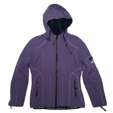 Ilse Jacobsen Denmark Purple Soft Shell Hornbaek Hooded Raincoat Womens Size 40