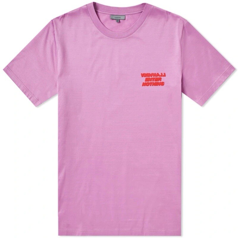 Lanvin Pink/Purple Sheen Designer Tee Shirt With Red Embroidery | eBay