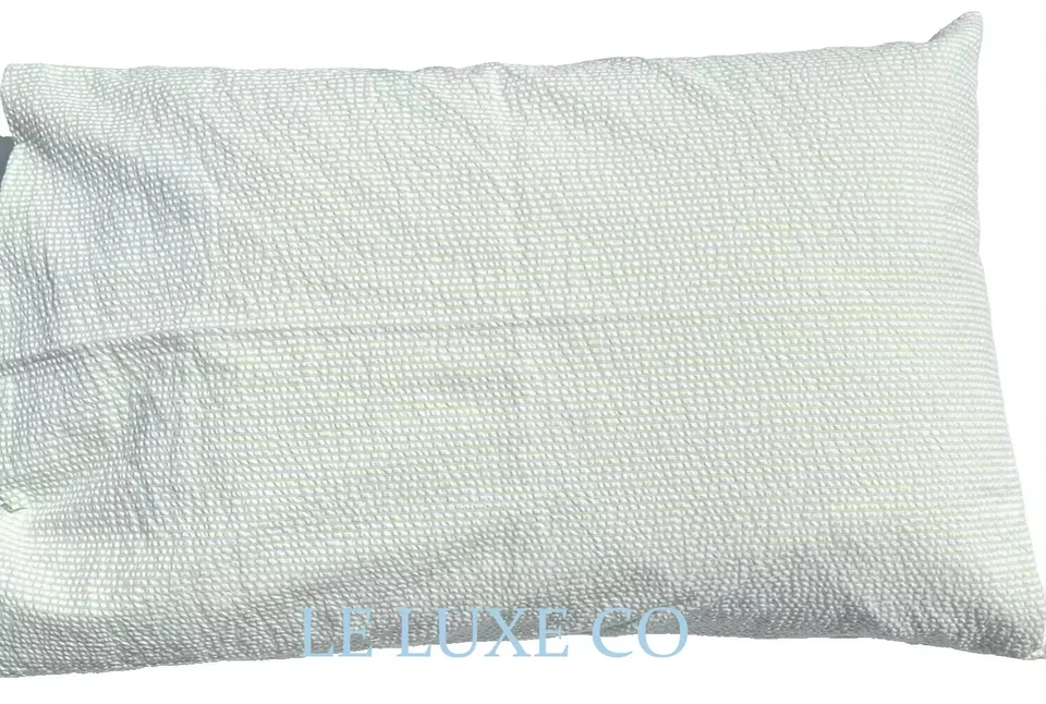 Juego de 3 fundas nórdicas y fundas de almohada AQUA Seersucker blanco king/verde lima $175 Foto 4 de 4