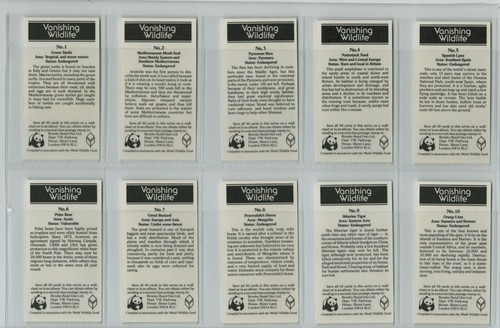 Brooke Bond. RE-ISSUE. A full set, 40 British cards, B32: 'Vanishing Wildlife' - Picture 2 of 8