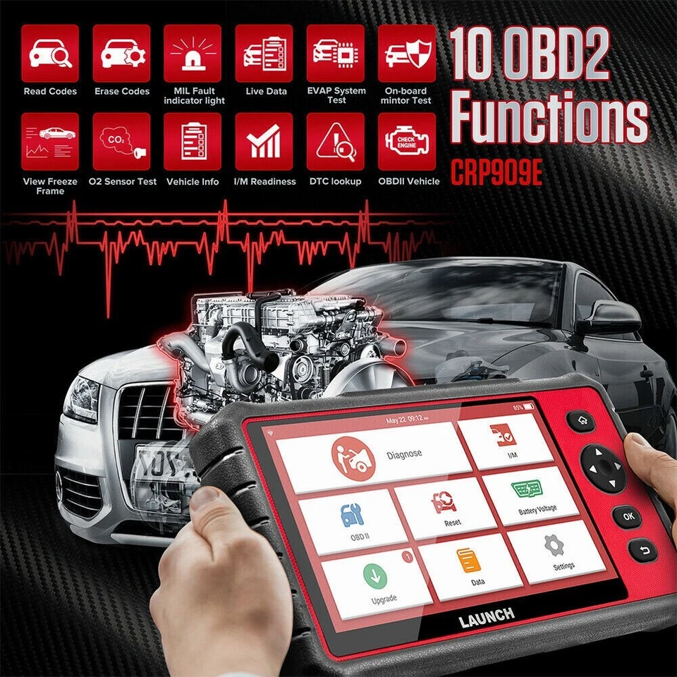 Launch X431 CRP909E CRP909X Professional OBD2 Car Diagnostic Tool OBD Scanner TPMS SAS - Image 3 of 4