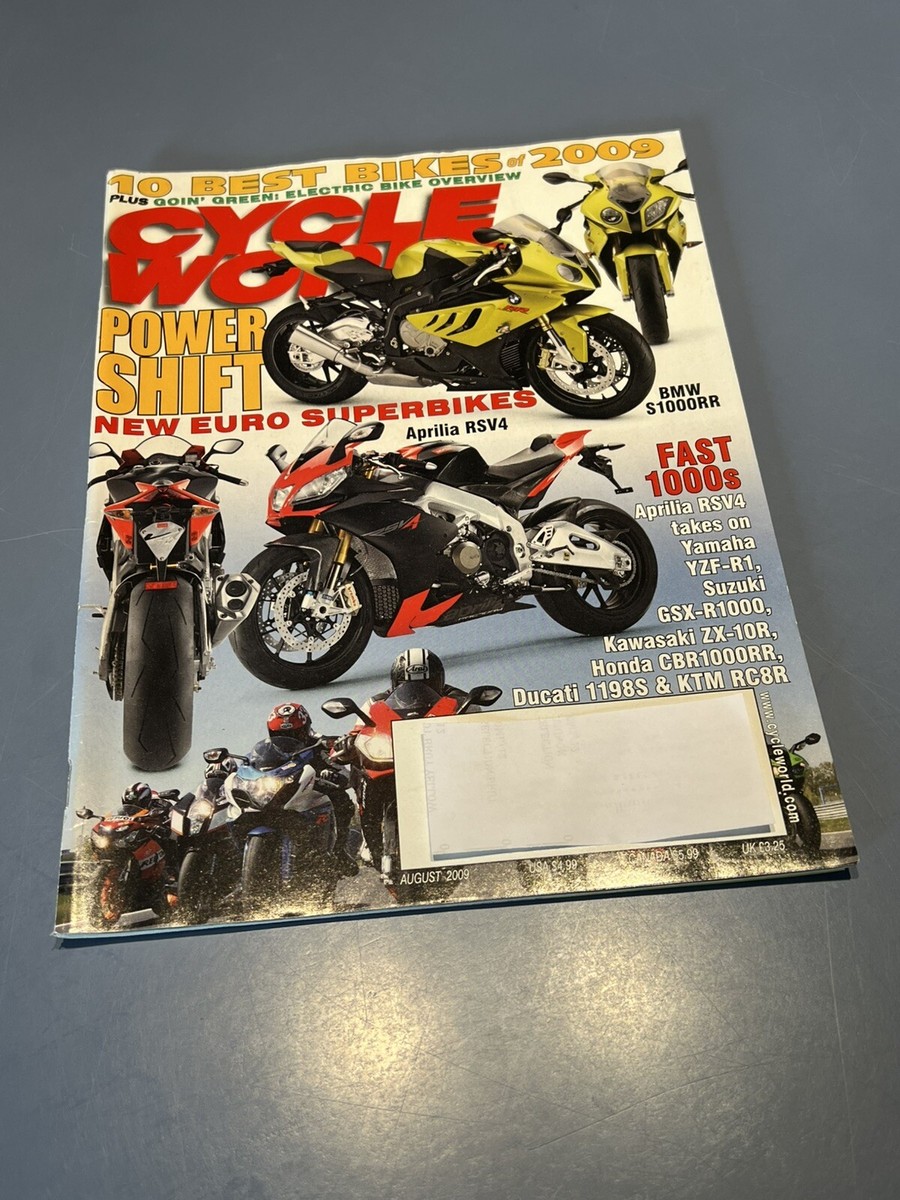 Cycle World Motorcycle Magazine August 2009 BMW-S1000RR Aprilia