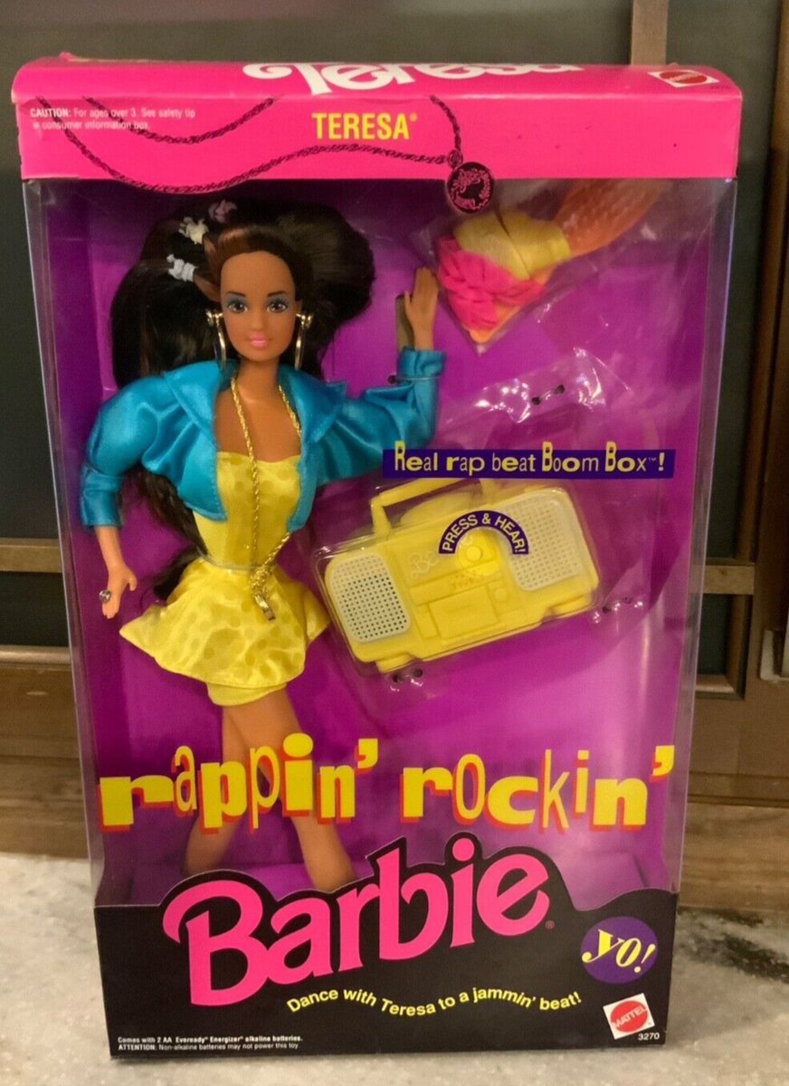 Vintage 1991 Barbie Rappin Rockin Teresa Boom Box #3270 Mattel NIB