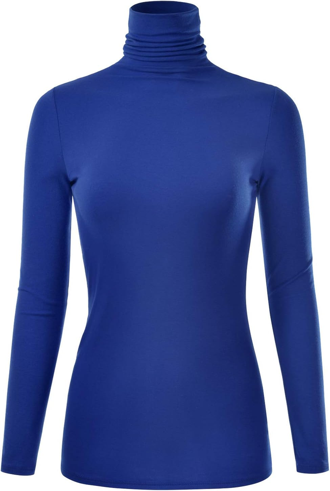 Women'S Long Sleeve Turtleneck Light Weight Pullover Slim Fit TShirts