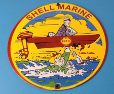 Vintage Shell Gasoline Sign - Lotta Gas Service Automobile Motor Pump Sign