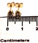 New 14k yellow gold .59ct I2 H round diamond stud earrings .91g butterfly backs — photo 6