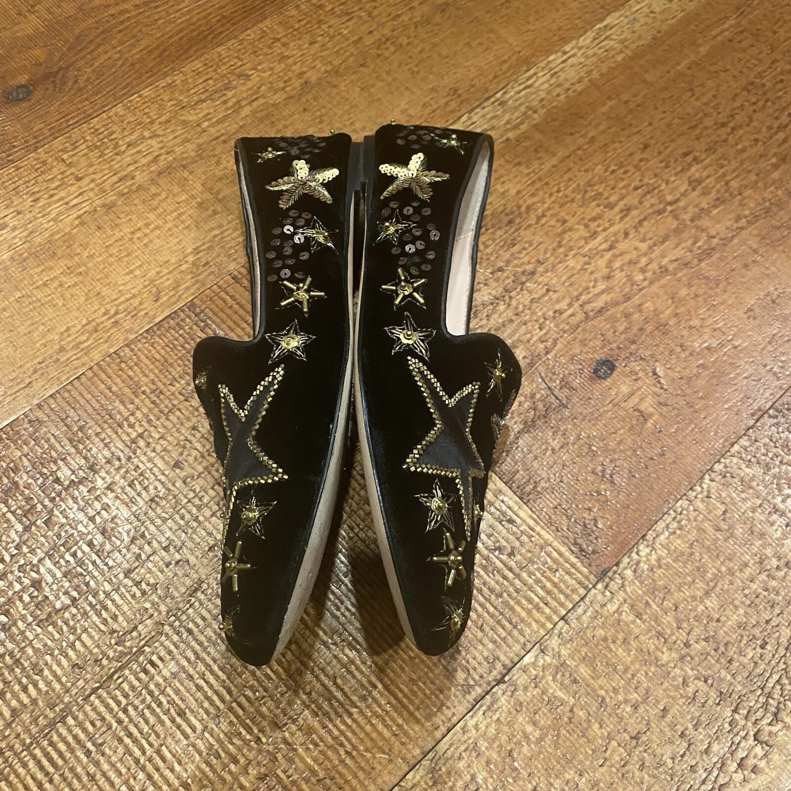 Mocassini ballerine casual Kate Spade Stelli nero velluto stella abito taglia 6 5