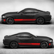 Pair Race Car Truck Side Skirt Door Racing Decal Stripes Vinyl Stickers Graphic